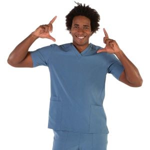Casaca microfibra 360 Tadeo azul grisaceo para hombre