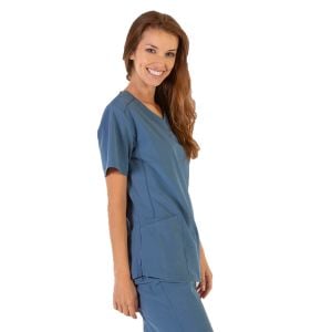 Casaca microfibra 360 Rosalía azul grisaceo para mujer